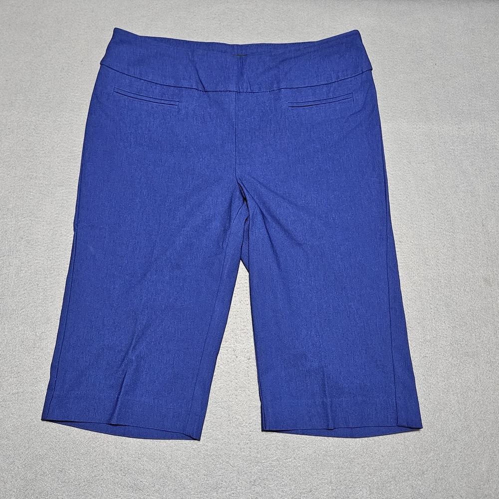 Rekucci Womens Bermuda Shorts Size 4 Blue Pull On Comfort Stretch RE3002
